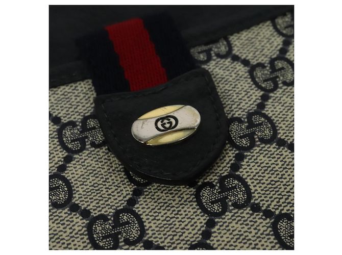 Borsa a Spalla Gucci GG Supreme Sherry Line PVC Blu Navy Oro 39 02 026 Auth BA5255 D'oro - vista 17