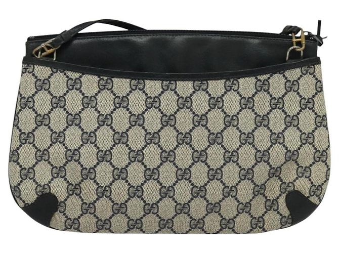 Borsa a Spalla Gucci GG Supreme Sherry Line PVC Blu Navy Oro 39 02 026 Auth BA5255 D'oro - vista 2