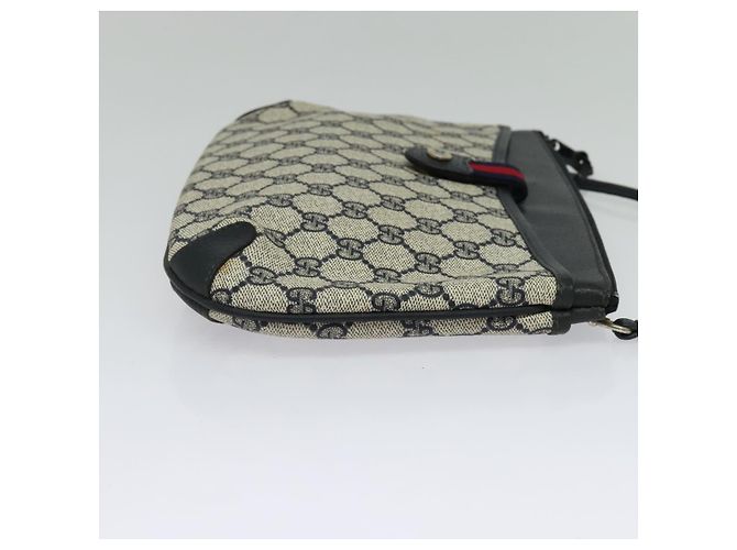 Borsa a Spalla Gucci GG Supreme Sherry Line PVC Blu Navy Oro 39 02 026 Auth BA5255 D'oro - vista 4
