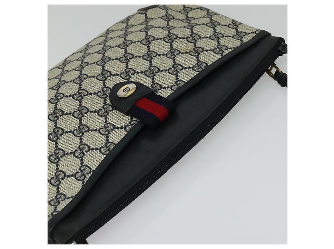 Borsa a Spalla Gucci GG Supreme Sherry Line PVC Blu Navy Oro 39 02 026 Auth BA5255 D'oro - vista 6