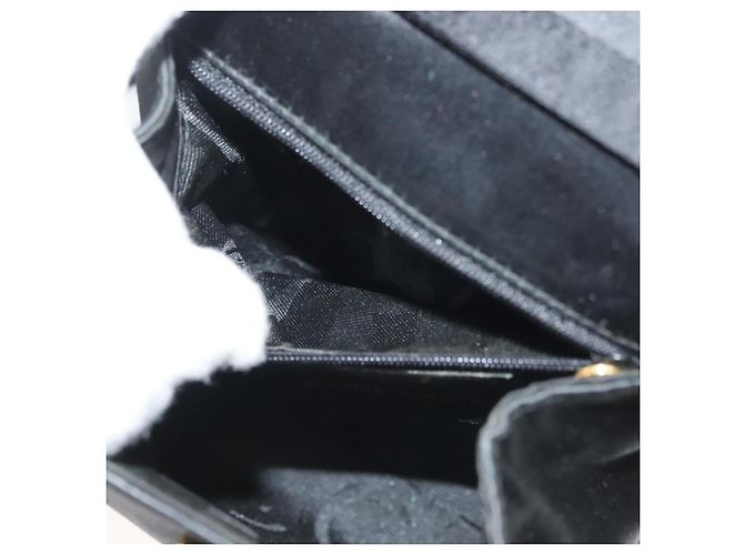 Borsa a Spalla Salvatore Ferragamo Vala Satin Nero Oro Auth 142122 D'oro - vista 23
