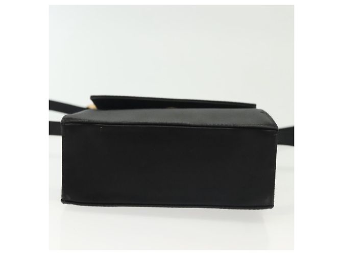 Borsa a Spalla Salvatore Ferragamo Vala Satin Nero Oro Auth 142122 D'oro - vista 5