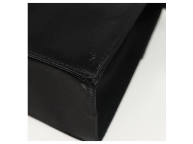 Borsa a Spalla Salvatore Ferragamo Vala Satin Nero Oro Auth 142122 D'oro - vista 9