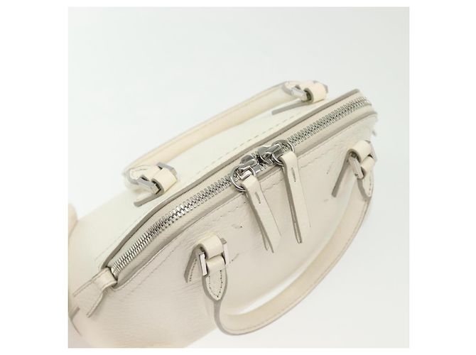 Autre Marque Bolso de mano mini 5AC de cuero 2 en 1 Maison Margiela Blanco Plata Auth 134868 - vista 10