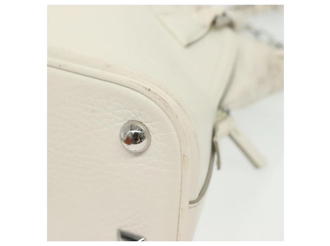 Autre Marque Bolso de mano mini 5AC de cuero 2 en 1 Maison Margiela Blanco Plata Auth 134868 - vista 18
