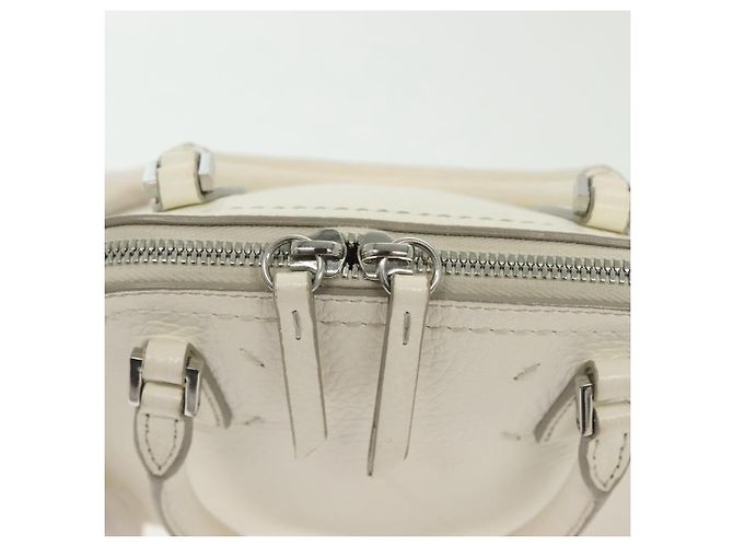 Autre Marque Bolso de mano mini 5AC de cuero 2 en 1 Maison Margiela Blanco Plata Auth 134868 - vista 20