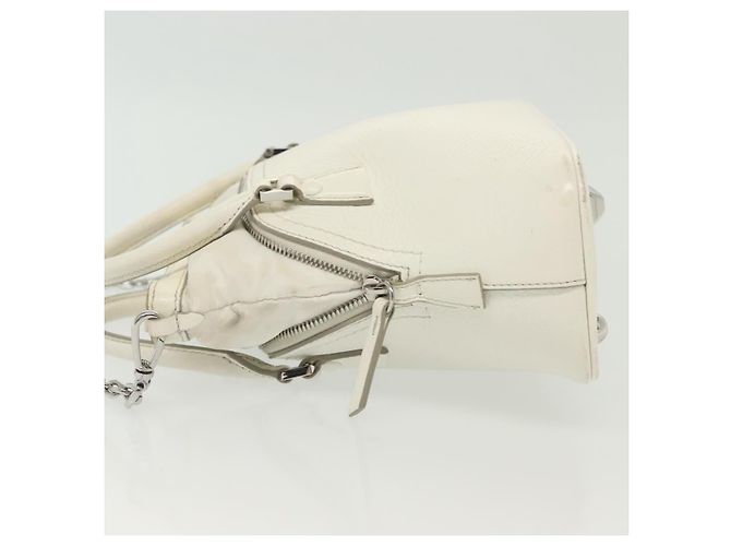 Autre Marque Bolso de mano mini 5AC de cuero 2 en 1 Maison Margiela Blanco Plata Auth 134868 - vista 4