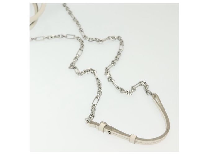 Autre Marque Bolso de mano mini 5AC de cuero 2 en 1 Maison Margiela Blanco Plata Auth 134868 - vista 8