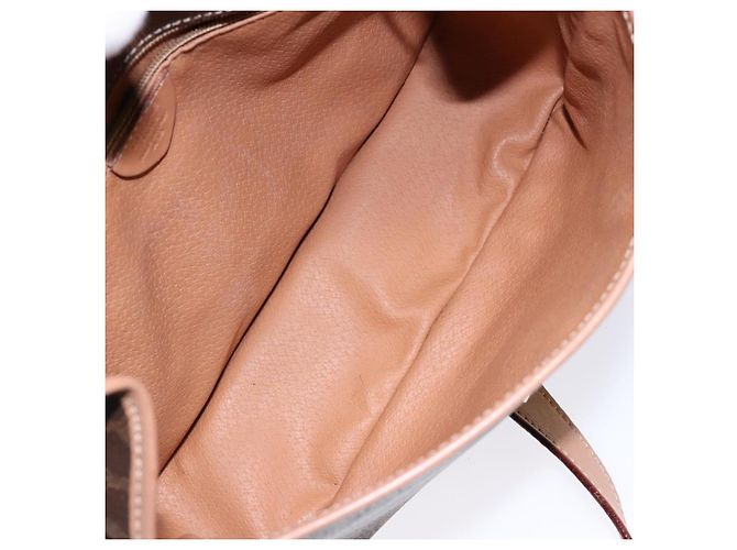 Céline CELINE Macadam Canvas Kreis Schultertasche aus PVC-Leder in Braun und Gold Auth 140226 Golden - Ansicht 10