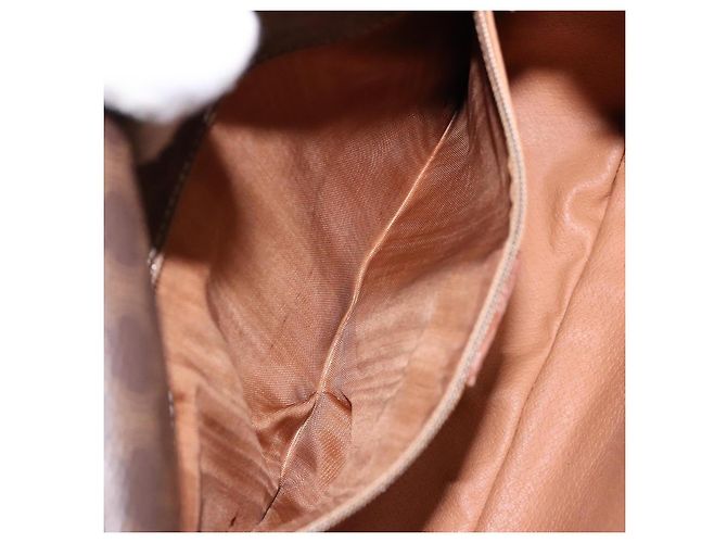 Céline CELINE Macadam Canvas Kreis Schultertasche aus PVC-Leder in Braun und Gold Auth 140226 Golden - Ansicht 11