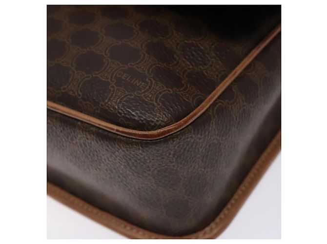 Céline CELINE Macadam Canvas Kreis Schultertasche aus PVC-Leder in Braun und Gold Auth 140226 Golden - Ansicht 14