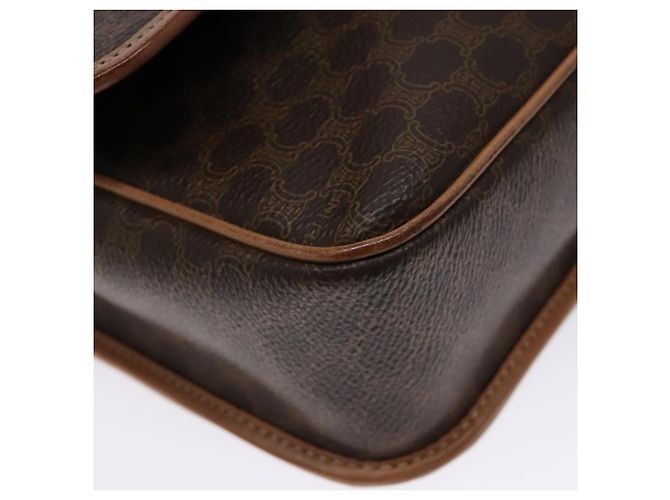 Céline CELINE Macadam Canvas Kreis Schultertasche aus PVC-Leder in Braun und Gold Auth 140226 Golden - Ansicht 15
