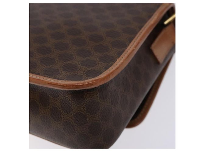 Céline CELINE Macadam Canvas Kreis Schultertasche aus PVC-Leder in Braun und Gold Auth 140226 Golden - Ansicht 16