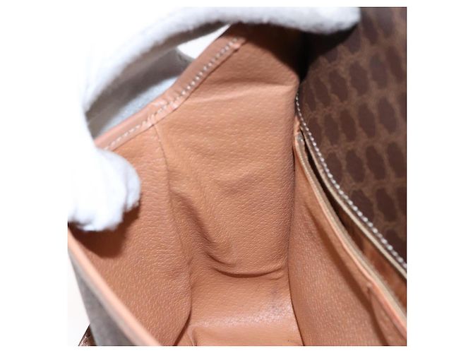 Céline CELINE Macadam Canvas Kreis Schultertasche aus PVC-Leder in Braun und Gold Auth 140226 Golden - Ansicht 20