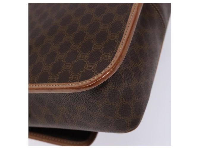 Céline CELINE Macadam Canvas Kreis Schultertasche aus PVC-Leder in Braun und Gold Auth 140226 Golden - Ansicht 9