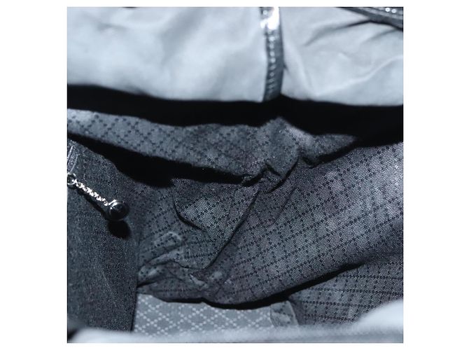 Borsa Tote in Nylon Nero Argento Gucci Bamboo 002 2058 0412 5 Auth ep10054 - vista 18