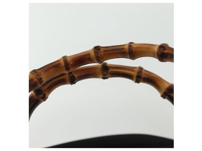 Borsa Tote in Nylon Nero Argento Gucci Bamboo 002 2058 0412 5 Auth ep10054 - vista 8
