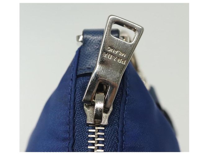 Bolso de Hombro PRADA de Nylon Azul Plata Auténtico 140970 - vista 10