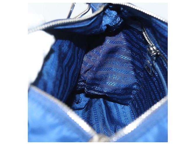 Bolso de Hombro PRADA de Nylon Azul Plata Auténtico 140970 - vista 20