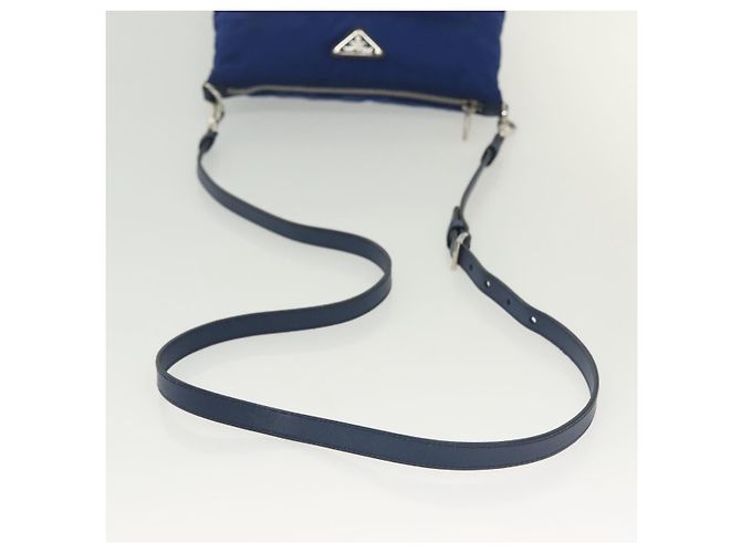 Bolso de Hombro PRADA de Nylon Azul Plata Auténtico 140970 - vista 7