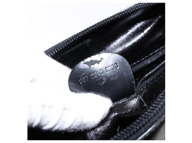 Borsa a Spalla GUCCI Pelle Verniciata Nera Argento 007 2046 0250 Auth ep10775 - vista 12