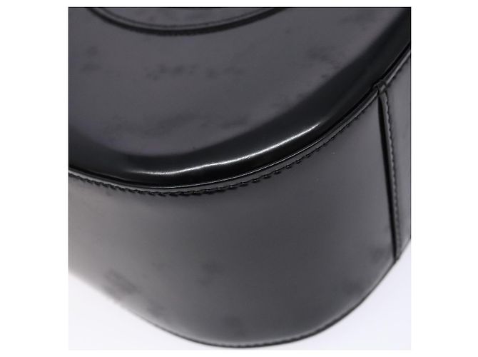 Borsa a Spalla GUCCI Pelle Verniciata Nera Argento 007 2046 0250 Auth ep10775 - vista 15