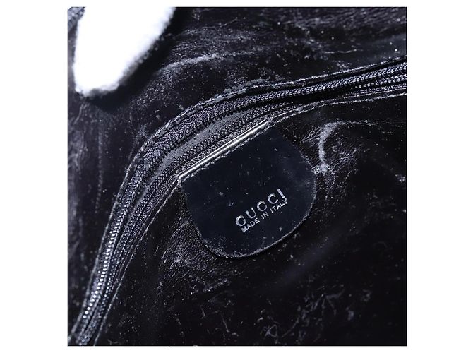Borsa a Spalla GUCCI Pelle Verniciata Nera Argento 007 2046 0250 Auth ep10775 - vista 18