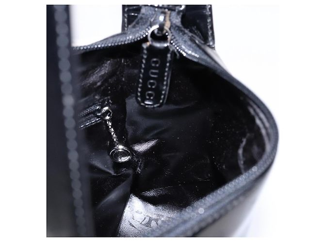 Borsa a Spalla GUCCI Pelle Verniciata Nera Argento 007 2046 0250 Auth ep10775 - vista 19