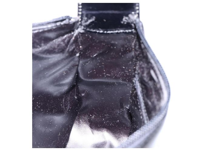 Borsa a Spalla GUCCI Pelle Verniciata Nera Argento 007 2046 0250 Auth ep10775 - vista 20