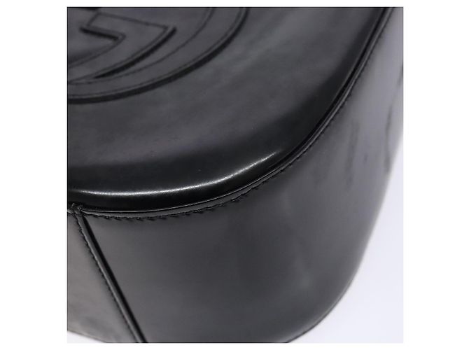 Borsa a Spalla GUCCI Pelle Verniciata Nera Argento 007 2046 0250 Auth ep10775 - vista 8