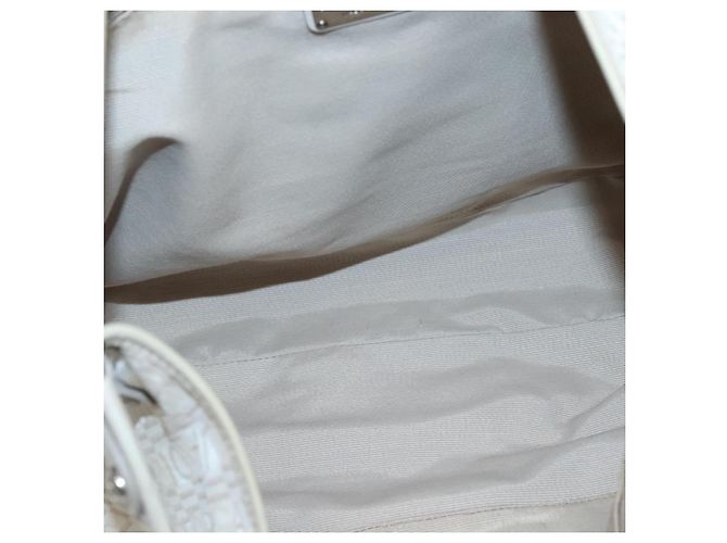 Borsa a Spalla Salvatore Ferragamo Nylon Beige Argento Autentica BA5336 - vista 10