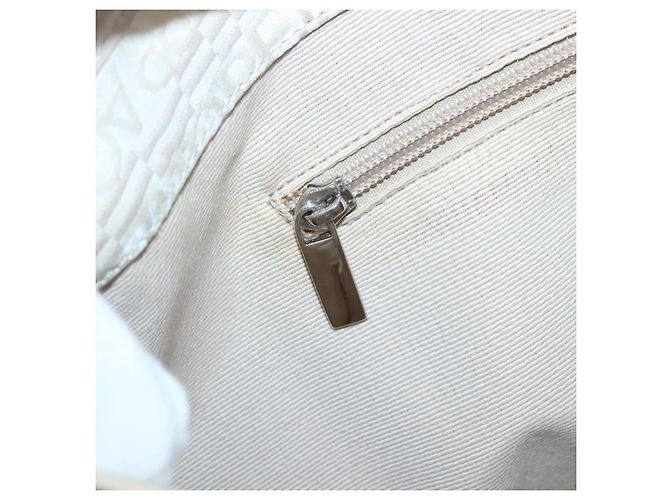 Borsa a Spalla Salvatore Ferragamo Nylon Beige Argento Autentica BA5336 - vista 18