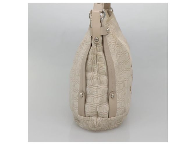 Borsa a Spalla Salvatore Ferragamo Nylon Beige Argento Autentica BA5336 - vista 3
