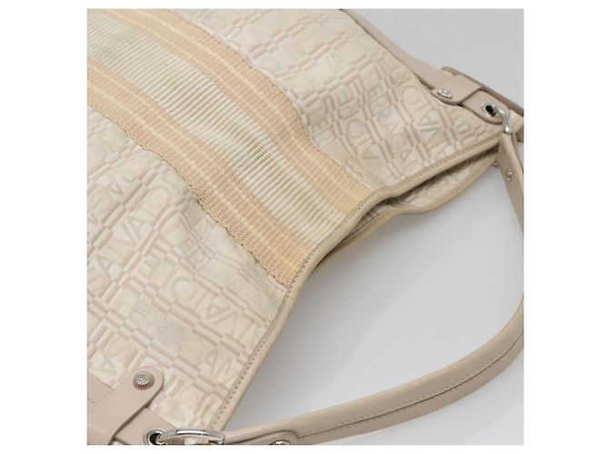 Borsa a Spalla Salvatore Ferragamo Nylon Beige Argento Autentica BA5336 - vista 6