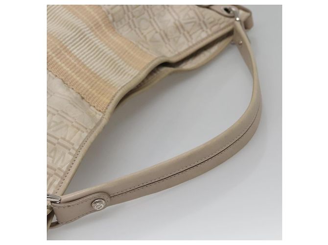 Borsa a Spalla Salvatore Ferragamo Nylon Beige Argento Autentica BA5336 - vista 7