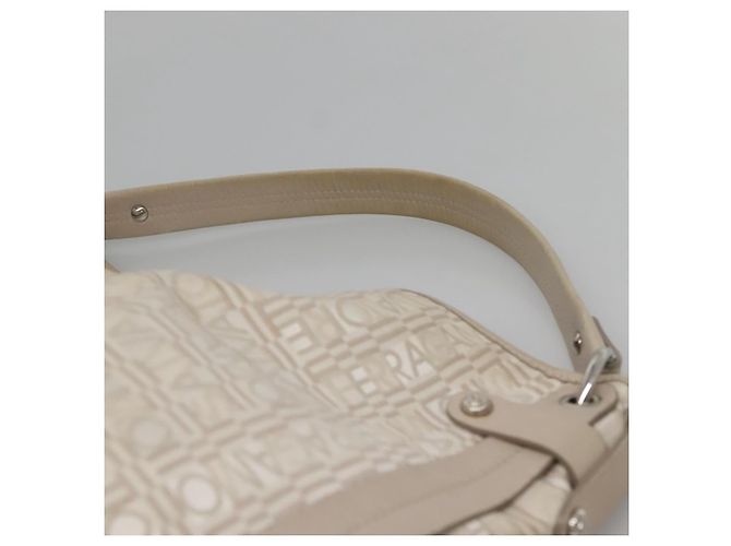 Borsa a Spalla Salvatore Ferragamo Nylon Beige Argento Autentica BA5336 - vista 8