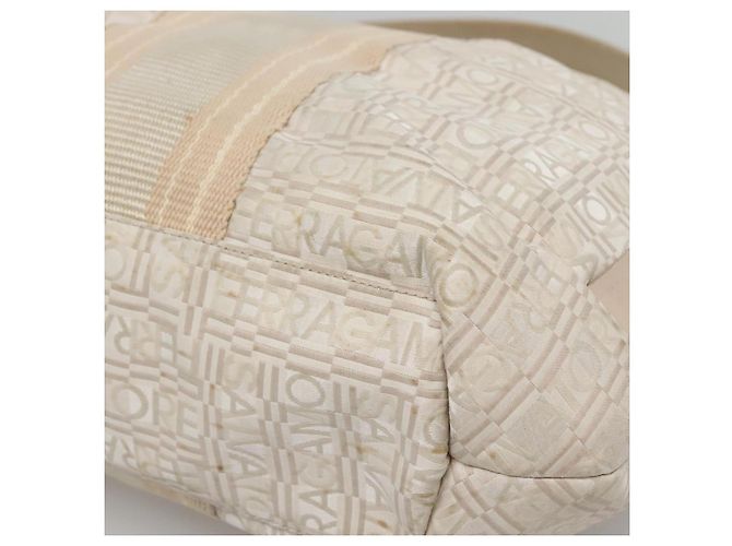 Borsa a Spalla Salvatore Ferragamo Nylon Beige Argento Autentica BA5336 - vista 9