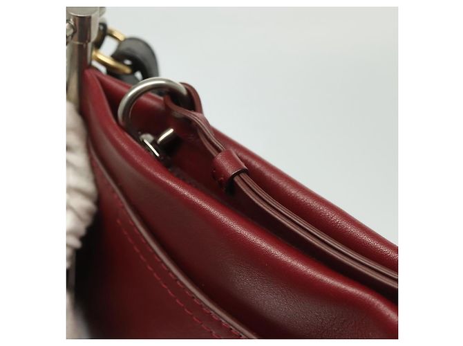 Chloé Chloe Schultertasche Leder 2way Bordeaux Gold Silber Auth bs29200 Golden - Ansicht 10