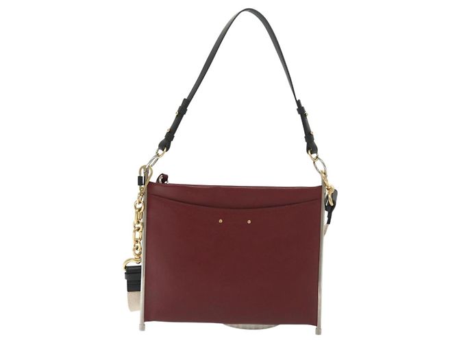 Chloé Chloe Schultertasche Leder 2way Bordeaux Gold Silber Auth bs29200 Golden - Ansicht 13