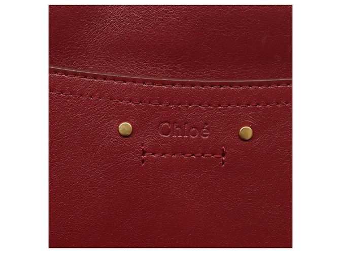 Chloé Chloe Schultertasche Leder 2way Bordeaux Gold Silber Auth bs29200 Golden - Ansicht 19