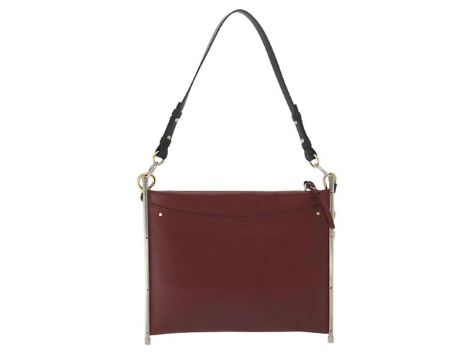 Chloé Chloe Schultertasche Leder 2way Bordeaux Gold Silber Auth bs29200 Golden - Ansicht 2