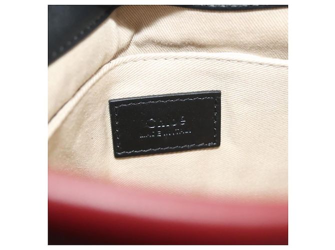 Chloé Chloe Schultertasche Leder 2way Bordeaux Gold Silber Auth bs29200 Golden - Ansicht 20