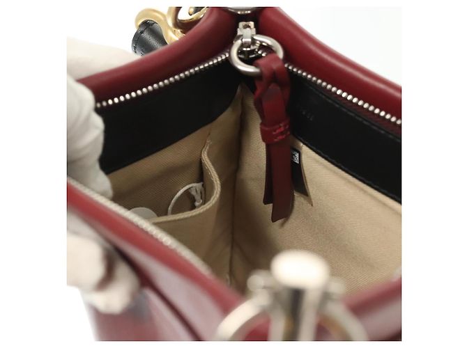 Chloé Chloe Schultertasche Leder 2way Bordeaux Gold Silber Auth bs29200 Golden - Ansicht 22