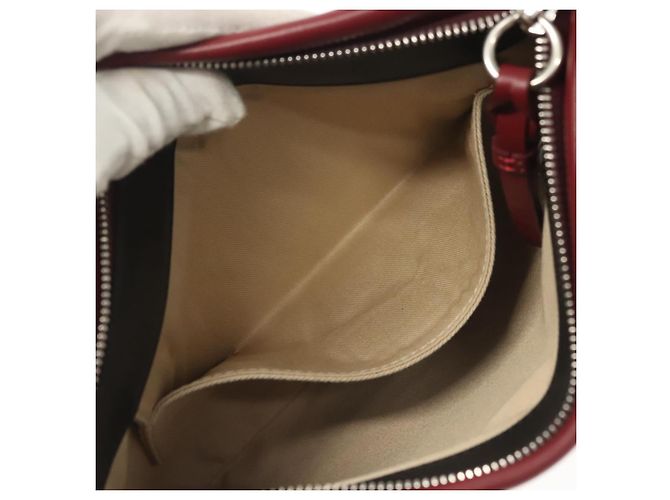 Chloé Chloe Schultertasche Leder 2way Bordeaux Gold Silber Auth bs29200 Golden - Ansicht 23