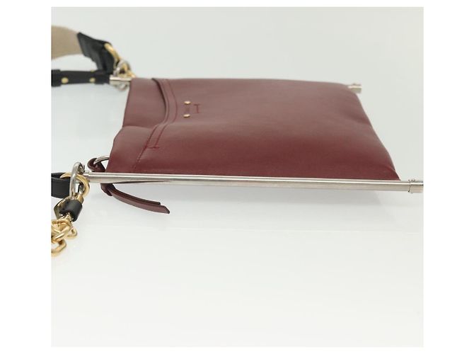 Chloé Chloe Schultertasche Leder 2way Bordeaux Gold Silber Auth bs29200 Golden - Ansicht 4