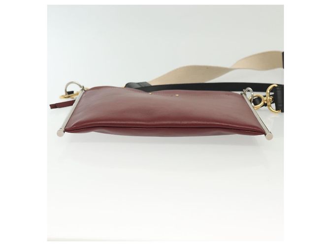 Chloé Chloe Schultertasche Leder 2way Bordeaux Gold Silber Auth bs29200 Golden - Ansicht 5