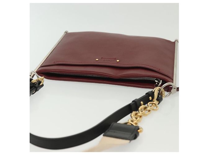 Chloé Chloe Schultertasche Leder 2way Bordeaux Gold Silber Auth bs29200 Golden - Ansicht 6