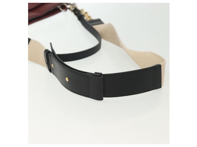 Chloé Chloe Schultertasche Leder 2way Bordeaux Gold Silber Auth bs29200 Golden - Ansicht 8
