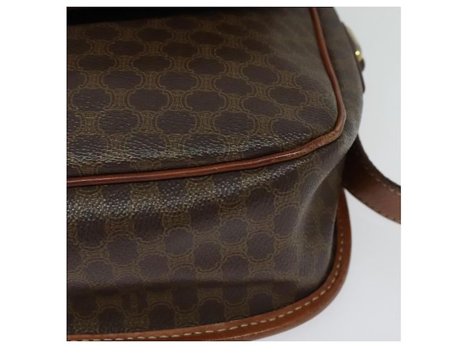 Céline CELINE Macadam Canvas Shoulder Bag PVC Leather Brown Gold Auth ep10815 Golden - view 15