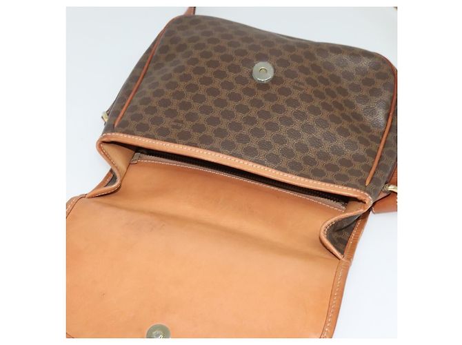 Céline CELINE Macadam Canvas Shoulder Bag PVC Leather Brown Gold Auth ep10815 Golden - view 17